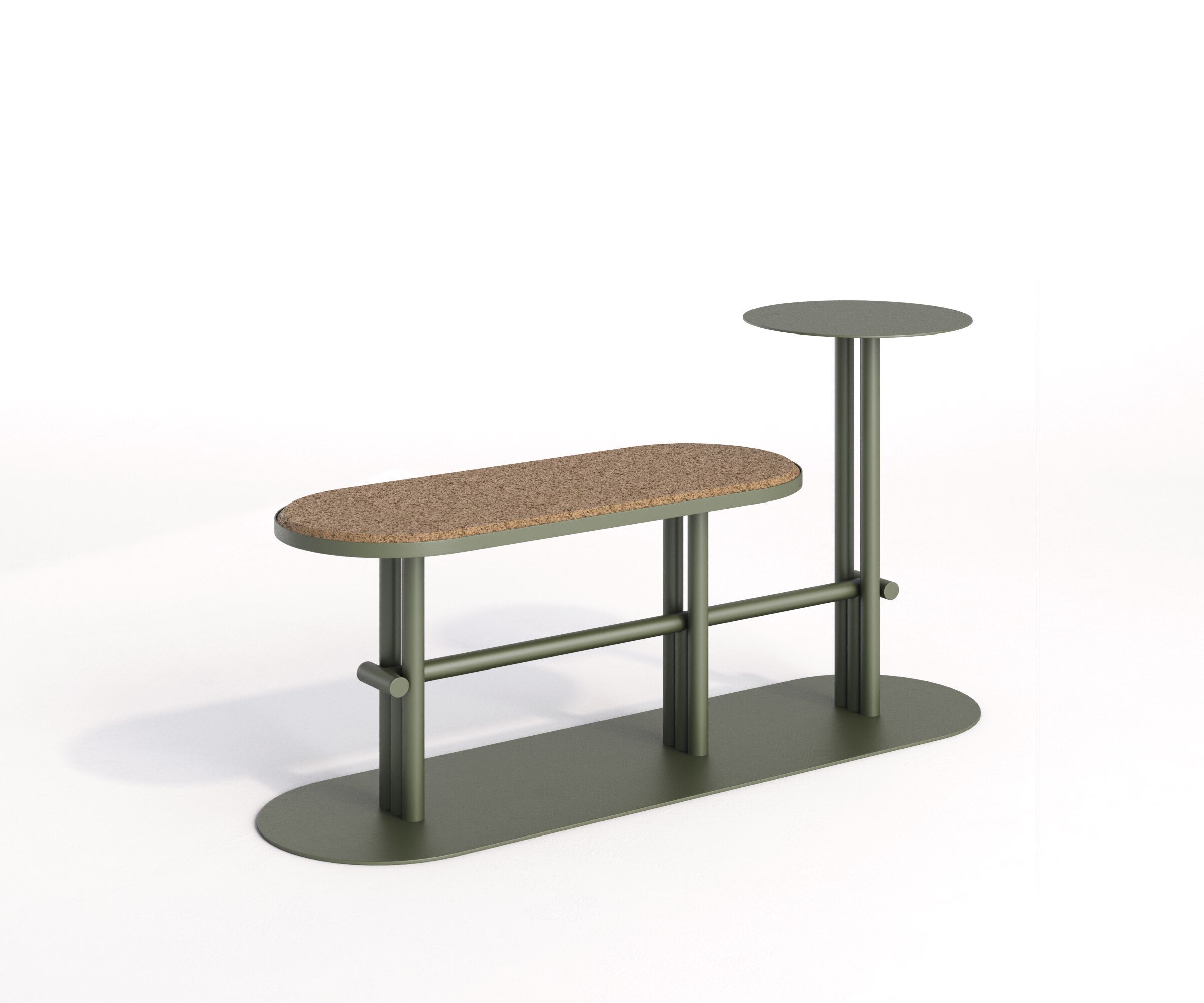 Стальная и пробковая садовая скамейка с журнальным столиком Joyf точка ARCH-00150615 - Вид №2