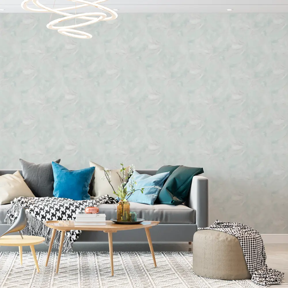 Московская обойная фабрика Ривьера: флизелиновые обои мятного цвета 89390793 STLM-1563074 - Вид №2