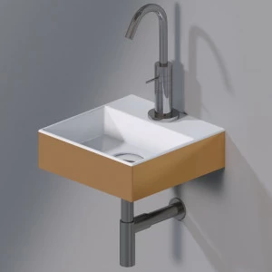 L318T0R1V1.250 Подвесная раковина настенная прямоугольная A. e T. Italia ACQUAFREDDA золотая