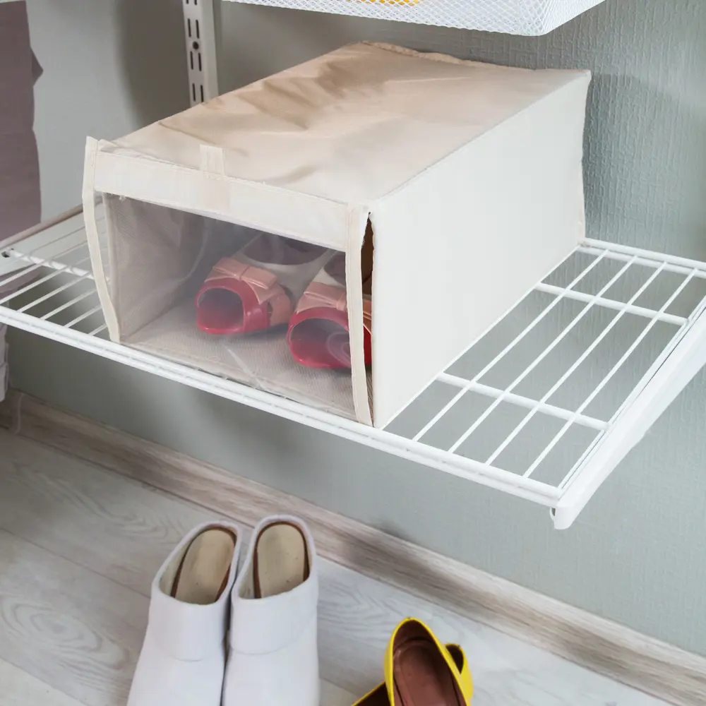 Короб Spaceo для обуви 22х16x34 см нетканный материал цвет бежевый STLM-2059622 - Вид №4