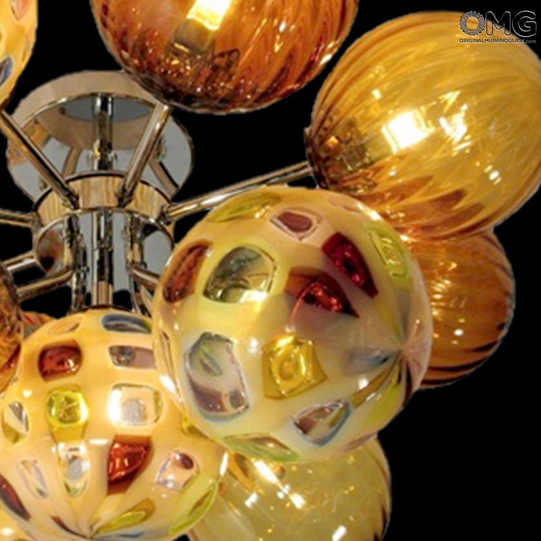 2671 ORIGINALMURANOGLASS Потолочный светильник Atmosphera - в янтарных оттенках - муранское стекло OMG 55 см  - Вид №1