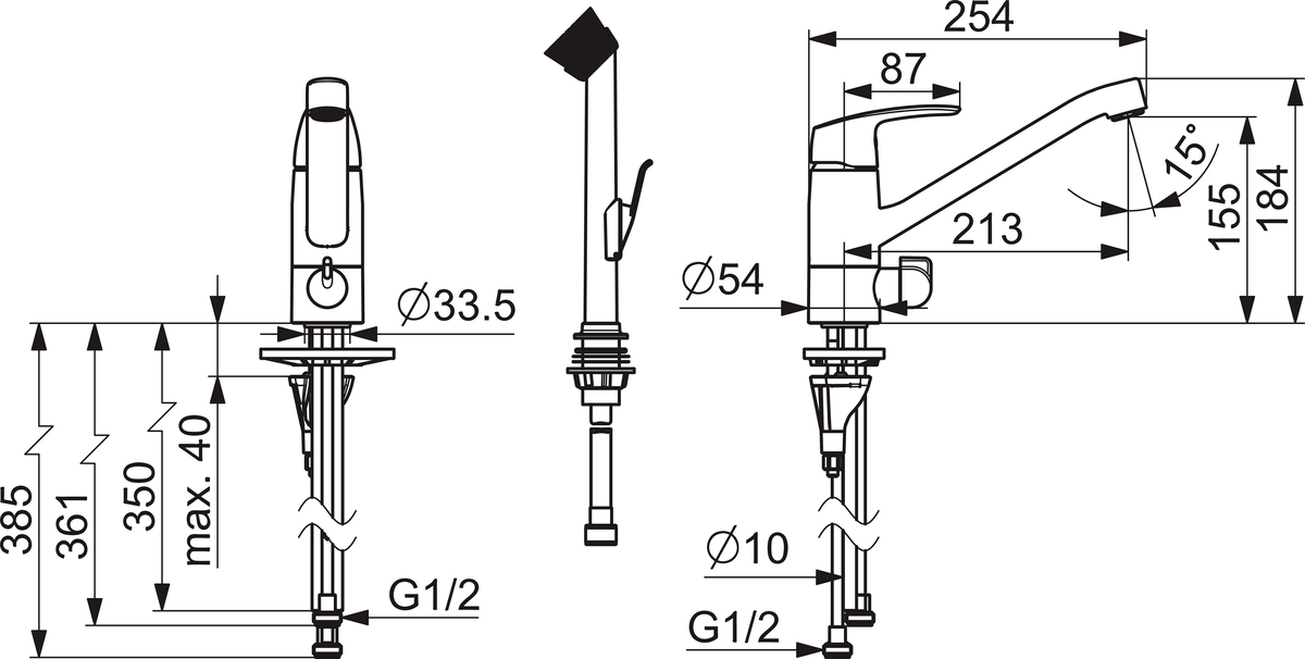 Oras 1027S Смеситель с краном для стиральной машины 1027S Safira Хром  - Вид №1