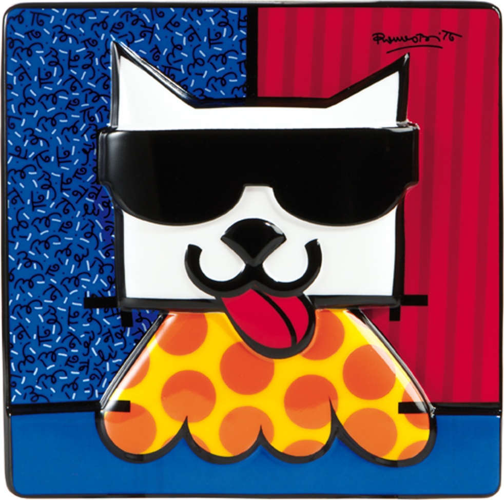 10574690 Goebel Картина 15х15см "Кот LA" "Бритто" Фарфор 