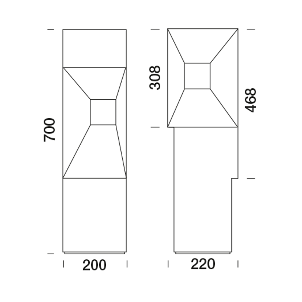 6090619 Мобильный светильник Platek BLOCK Paletto  BLOCK H. 700 mm - LED 3000K 2 Openings  - Вид №6