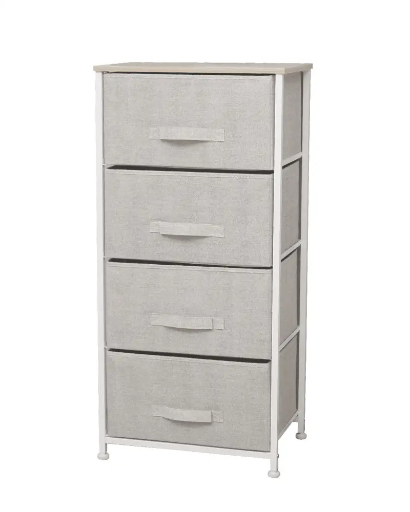 90678469 Комод Estares 4f-4d-beige 4 ящика 45x30x95 см нетканое волокно цвет серо-бежевый STLM-1083207