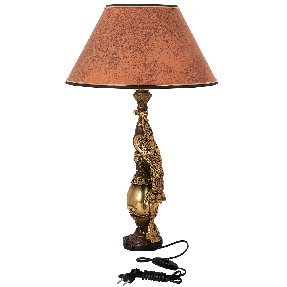 32081,34013 Настольная лампа Павлин Персик BOGACHO 4627138210871, 4627138151518 - Вид №1