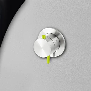 Термостат для душа глянцевая сталь с зеленой ручкой Toki Radomonte TER51LCIL13