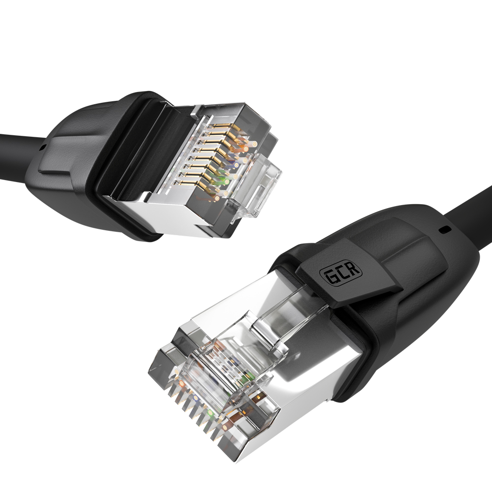 GCR-52354 Gcr патч-корд prof кат.8 ethernet 30.0m f/ftp, rj45, cu, 26 awg, литой, прямой, черный, экранированные коннекторы, Greenconnect Santreyd  - Вид №1