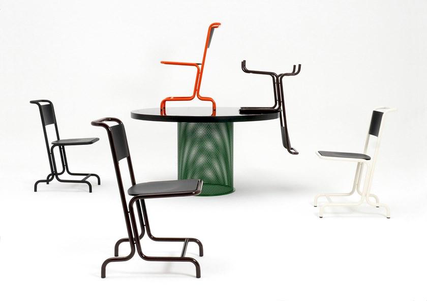 Atelier Haußmann Стул из стали и дерева с подставкой для ног sun-id-1353430 - Вид №12