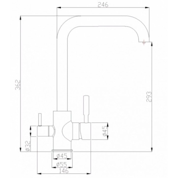 Steel Hammer SH 715 INOX Смеситель для кухни Zorg 362x246  - Вид №2