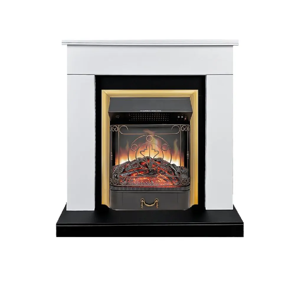 Каминокомплект Royal Flame Bergen STD SFT разборный Majestic FX Brass 1.5 кВт цвет бело-черный STLM-2134369