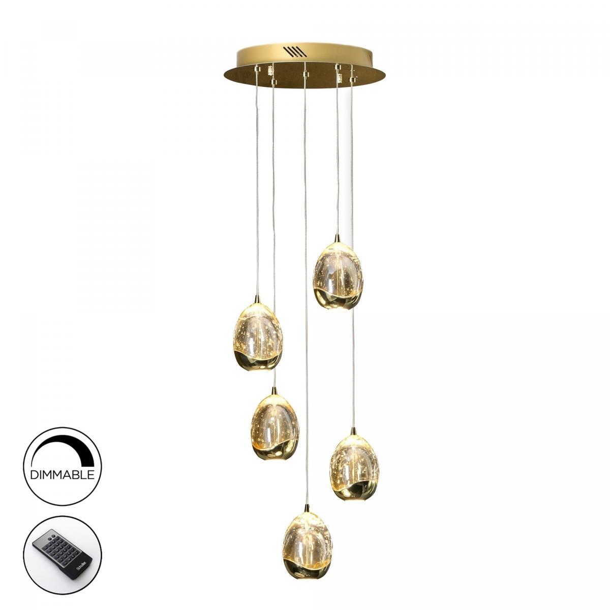 064320 Люстра LED 5L DIM золотая Schuller Rocio 