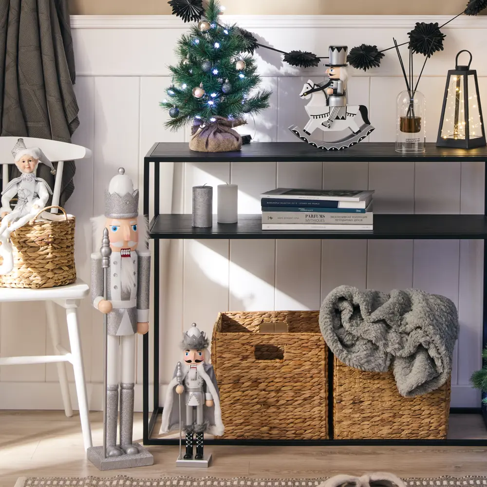 89369002 Декоративная фигура Щелкунчик деревянный 37x10 см серебристый STLM-1390467 Santreyd Christmas - Вид №7