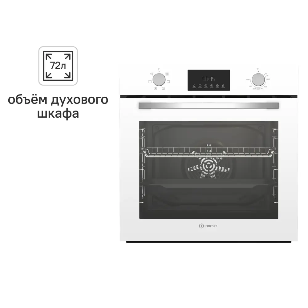 Электрический духовой шкаф Indesit IFE 3644 WH 59.4x59.5 см конвекция цвет белый STLM-2043282