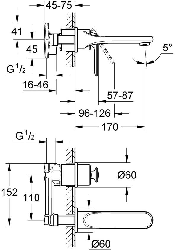 Встраиваемая часть смесителя GROHE, однорычажный (32635000) Spare Parts - Вид №4