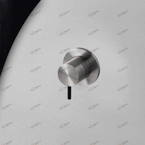 Смеситель для душа сталь матовая с черной ручкой Toki Radomonte TKI8SCIL22