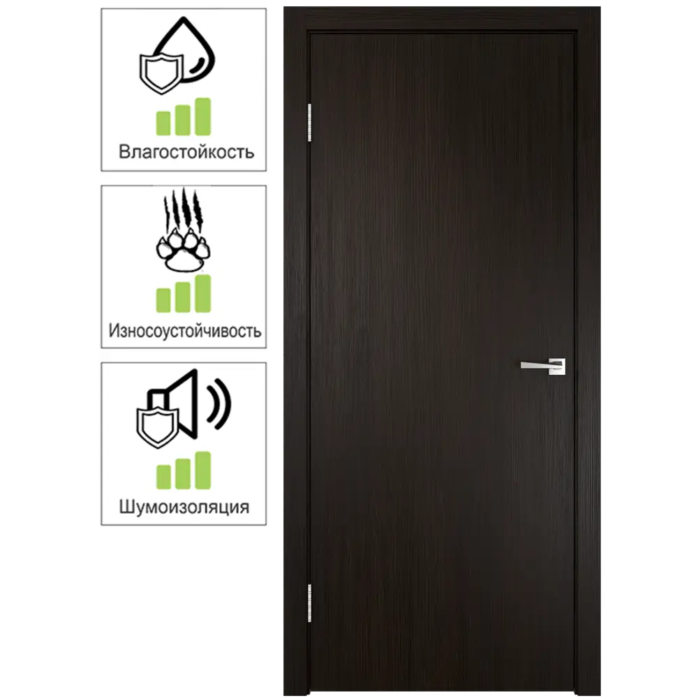 Дверной блок глухой ПВХ Smart М9 левый 842x2038 мм цвет венге (с фурнитурой) VELLDORIS STLM-2172119