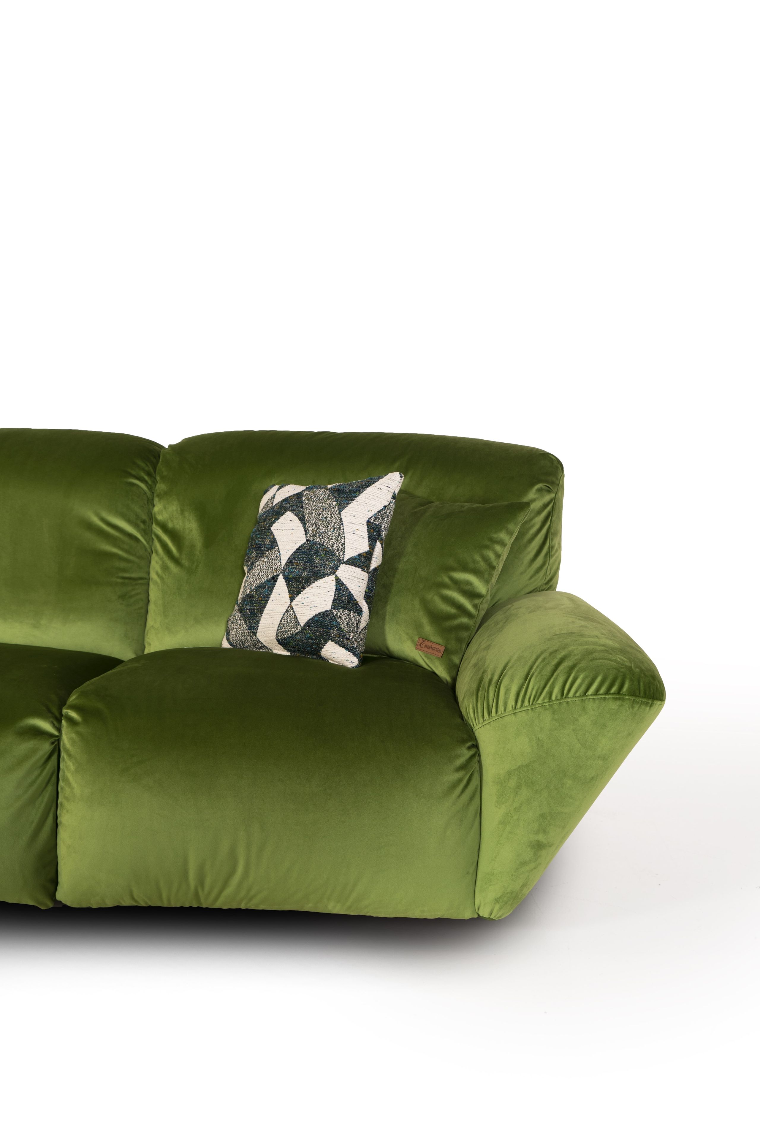 Бархатный диван с полуостровом Mantellassi 1926 Beluga ARCH-00092709 - Вид №5