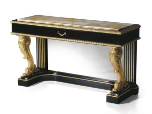 Лакированная консоль с мраморной столешницей