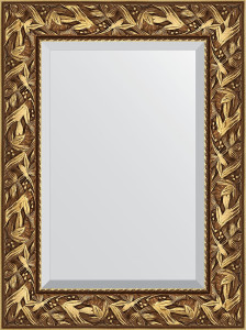 BY 3389 Зеркало с фацетом в багетной раме - византия золото 99 mm EVOFORM Exclusive