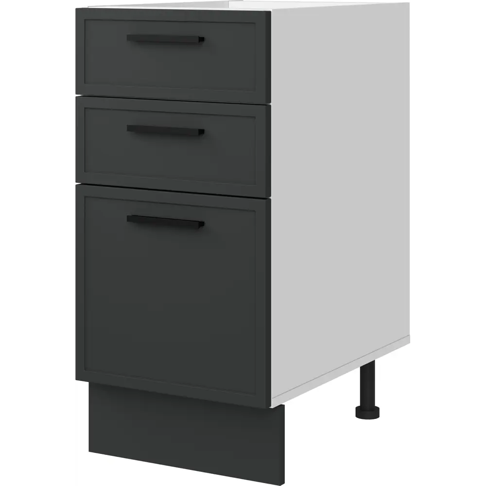 DELINIA Шкаф напольный Неро с 3 ящиками графит 40х82.5х58 см 86586490 STLM-0070503 - Вид №1