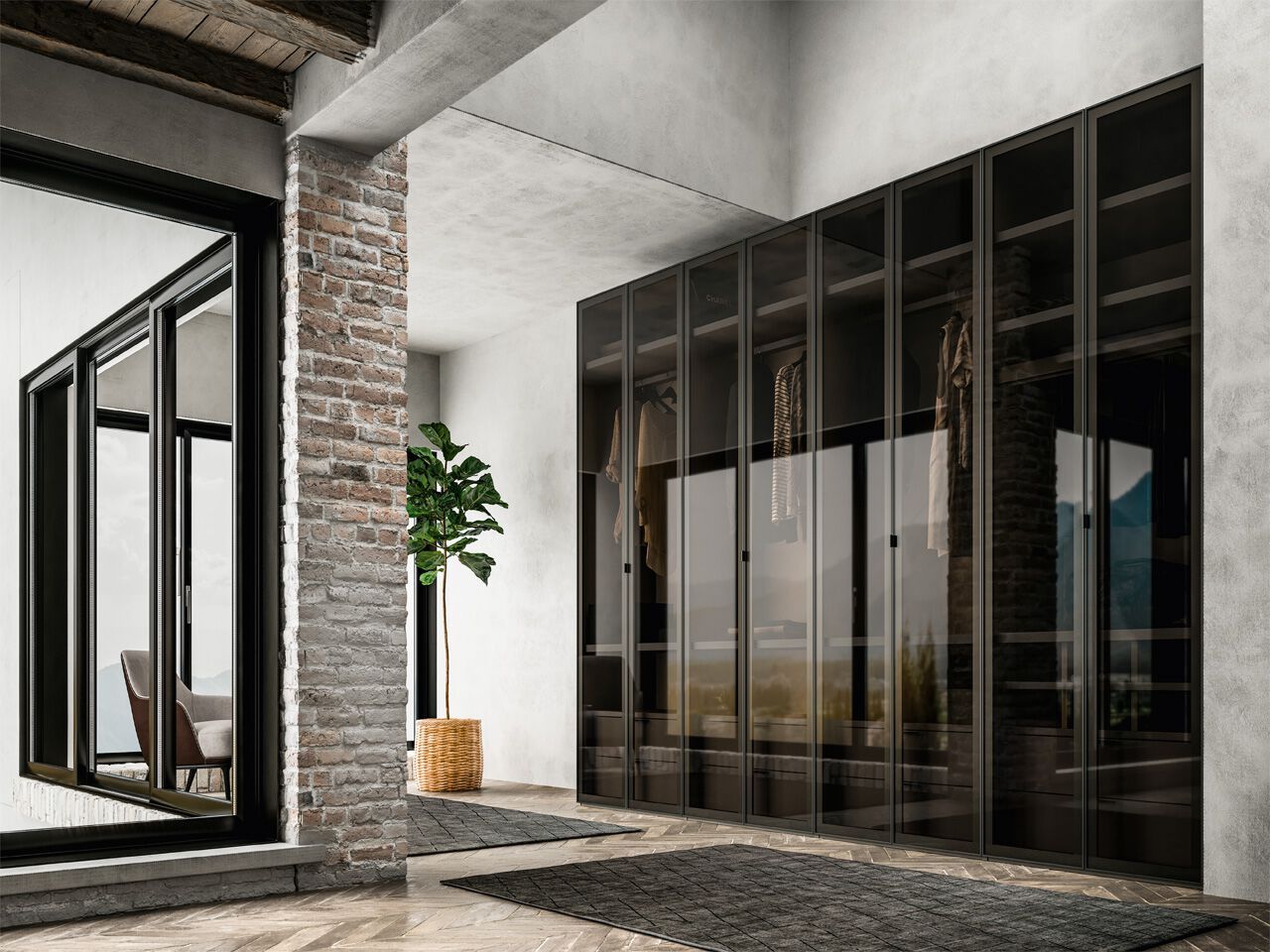 Модульный шкаф с дверцами рамы Santalucia Mobili NOCTA ARCH-00030941 - Вид №1