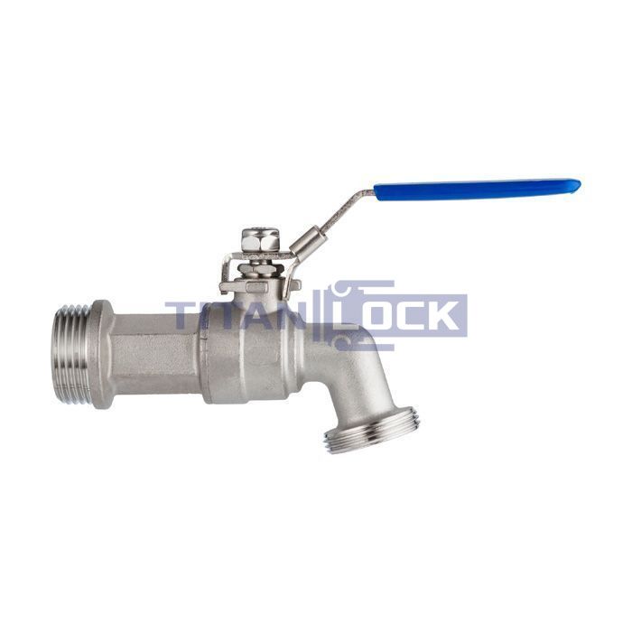 Кран шаровый водоразборный со штуцером, резьба BSP 1", нерж.сталь, TL100BCV TITAN LOCK  - Вид №5