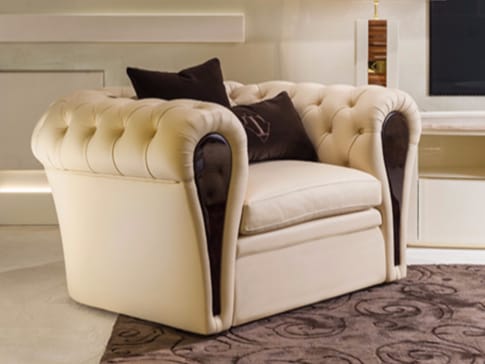 Кожаное кресло capitonné с подлокотниками для контракта Turri ARCH-00096829