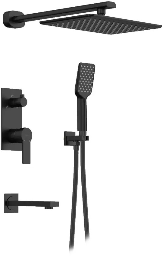 91340872 Душевая стойка Elghansa Q 54Q0743-Black(Set-15-New) 1 режимная цвет черный STLM-0992952