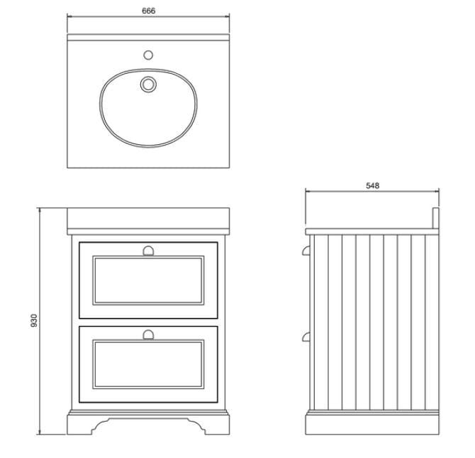 Напольный шкаф для умывальника из МДФ с ящиками Burlington MINERVA ARCH-00047533 - Вид №15
