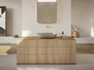 Шкаф для умывальника из массива дерева с ящиками