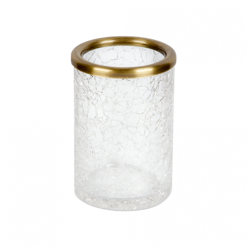 6601/SB-CRD Surya Crystal, стакан, цвет светлая бронза - эффект битого стекла