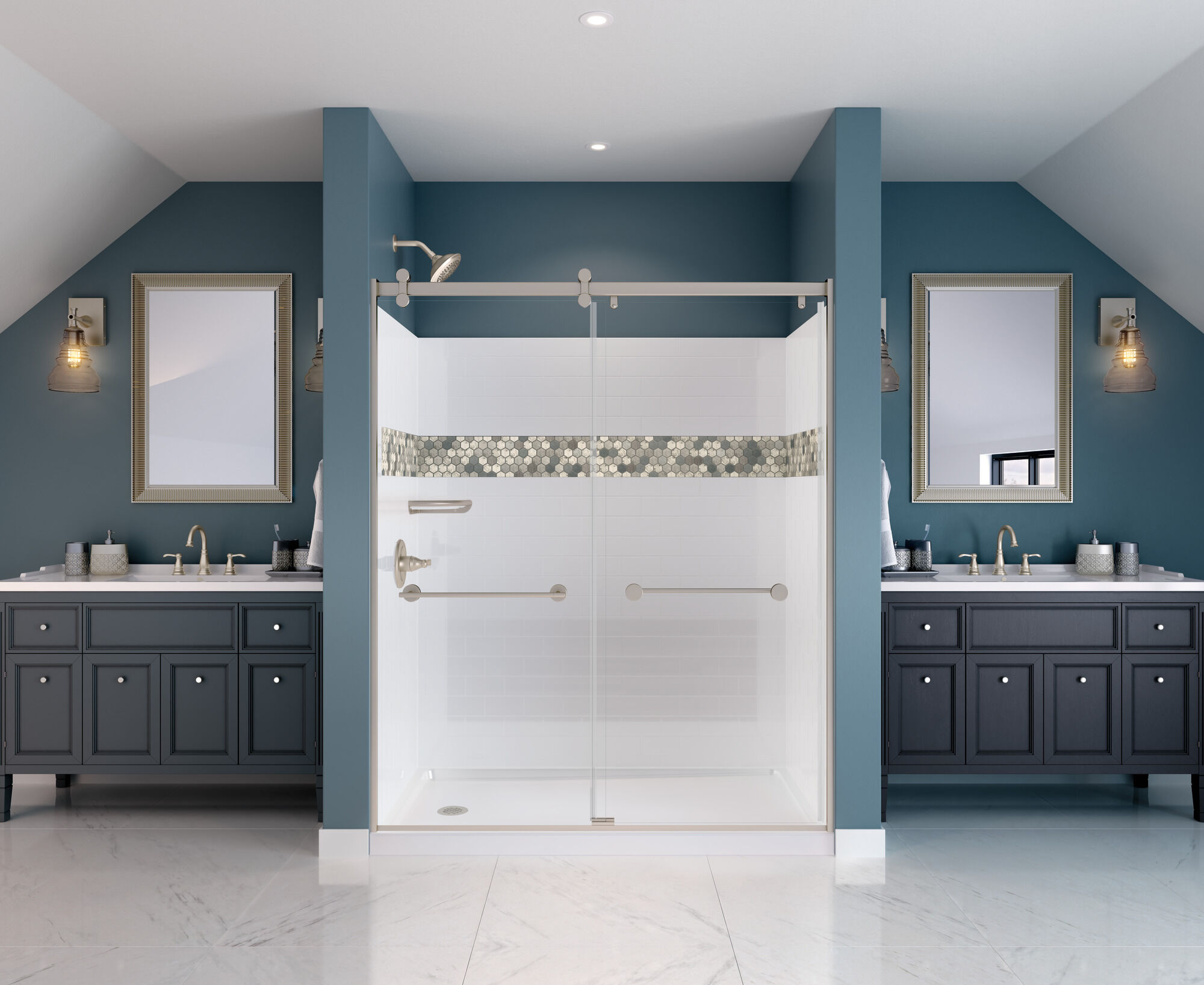 Подставка для душа 60 x 32 дюйма - левый слив Delta Faucet 40094L - Вид №11