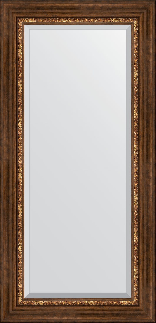 BY 3491 Зеркало с фацетом в багетной раме - римская бронза 88 mm EVOFORM Exclusive
