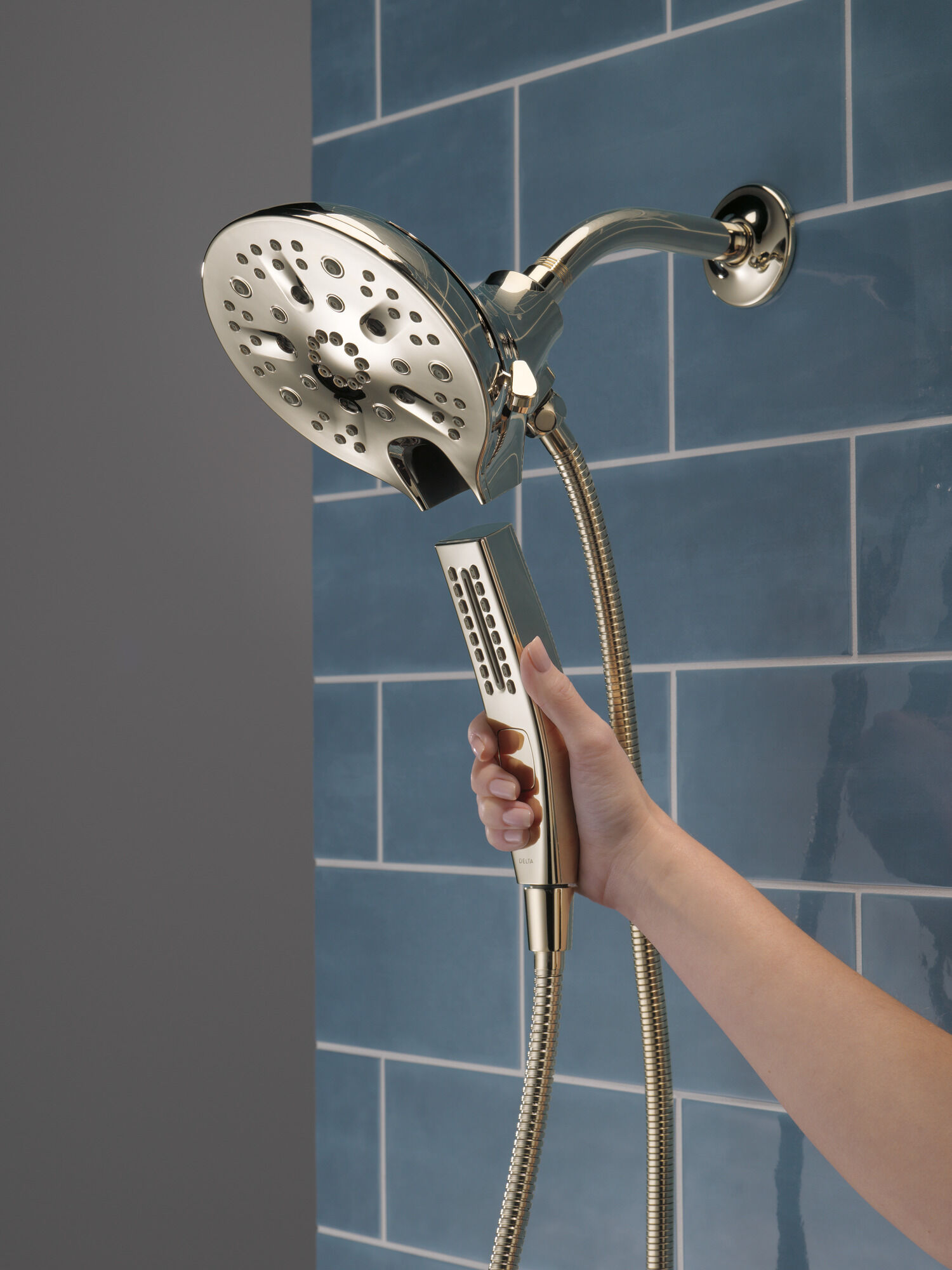 58620-PN25-PK In2ition® H2Okinetic® Душ два в одном с 5 настройками Delta Faucet Universal Showering Полированный никель  - Вид №10