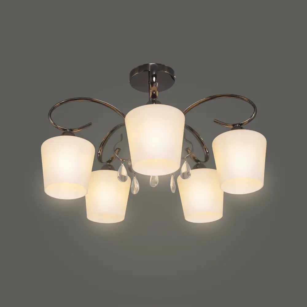 Люстра Блеск-2 5xE27x40 Вт, металл/стекло, цвет чёрный/белый MW-Light STLM-2135964 - Вид №2