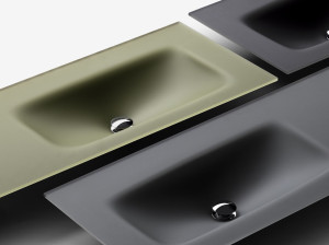 Раковина из матового стекла с столешницей