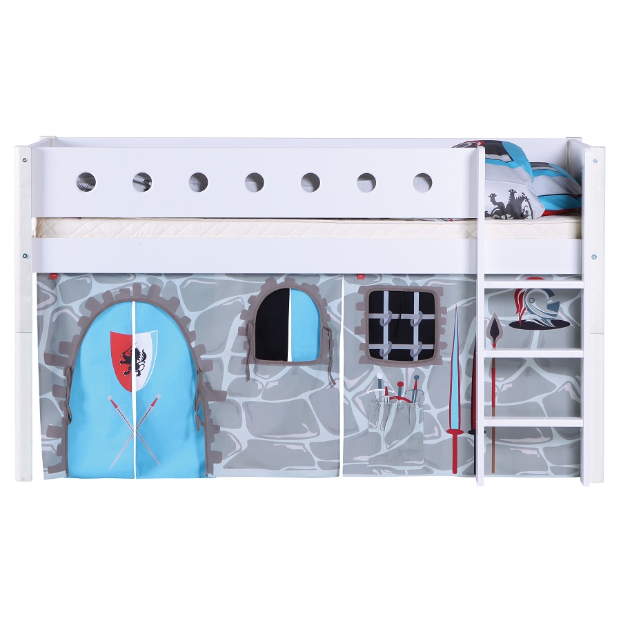 Кровать Flexa White с лестницей, 200 см, белая 801730940 - Вид №4