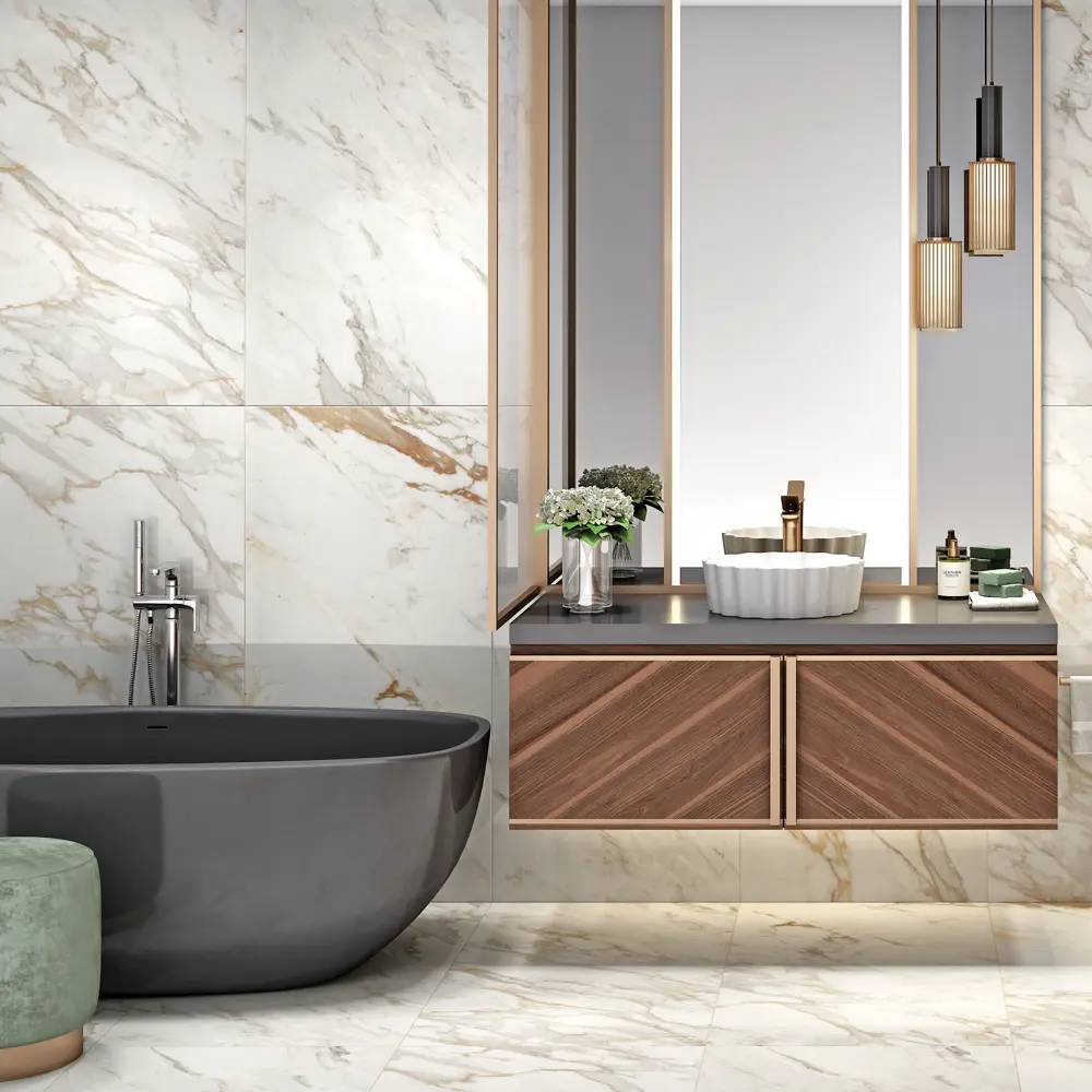 Керамогранит Arcadia Ceramica Calacatta Oro 60x120 см 1.44 м² глянцевый цвет белый 86386327 STLM-2013416