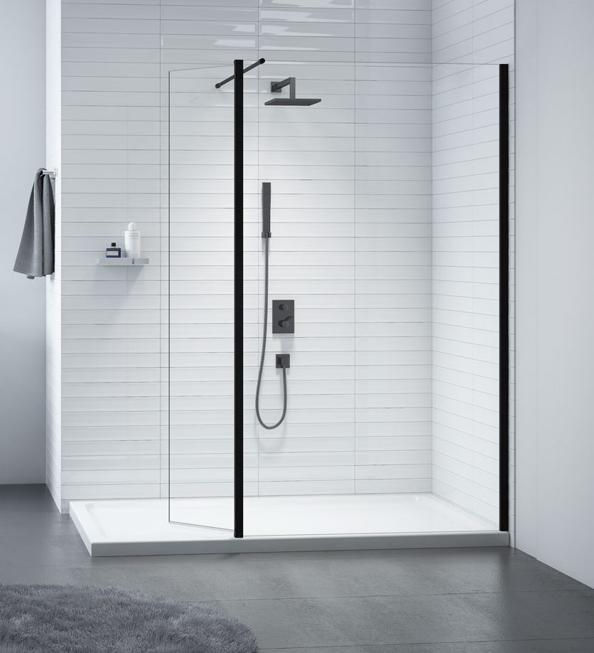 Душевая перегородка BLKSW900 Merlyn Black Черный - Вид №3
