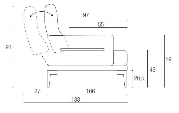 3-местный тканевый диван с полуостровом Egoitaliano FENG ARCH-00022624 - Вид №8
