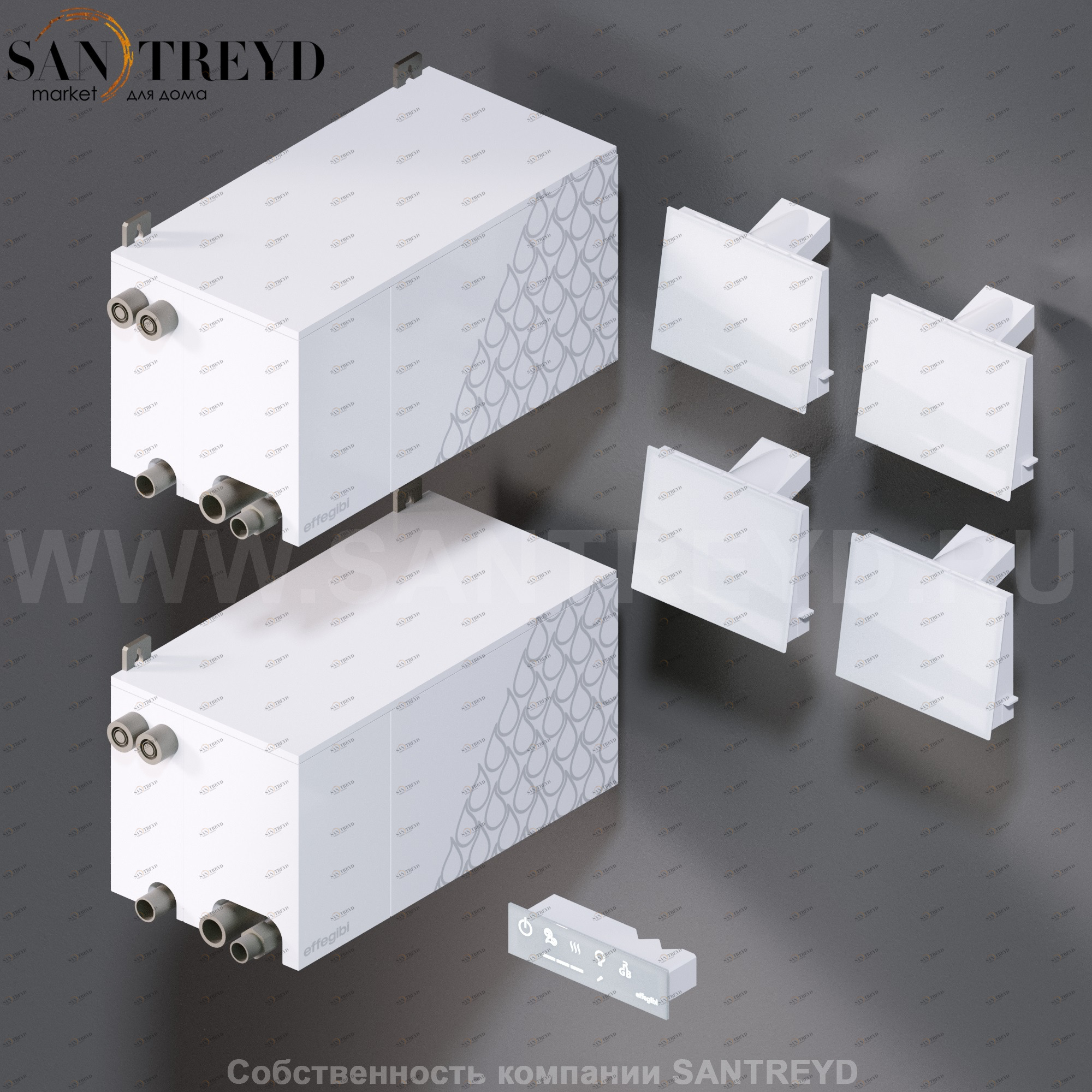 Effegibi NUVOLA SMART POWER NSP250 Встроенный парогенератор для турецкой бани, мощность - 25 кВт, объем - от 25 до 35 куб. м., производительность - 37 кг/час