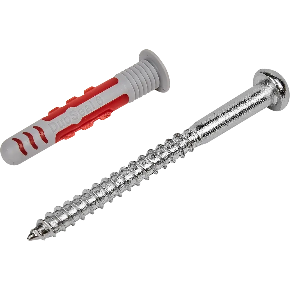 Дюбель-шуруп для всех типов стен Fischer DuoSeal 6x38 мм нейлон/сталь цвет серый/красный 4 шт STLM-2134084 - Вид №6