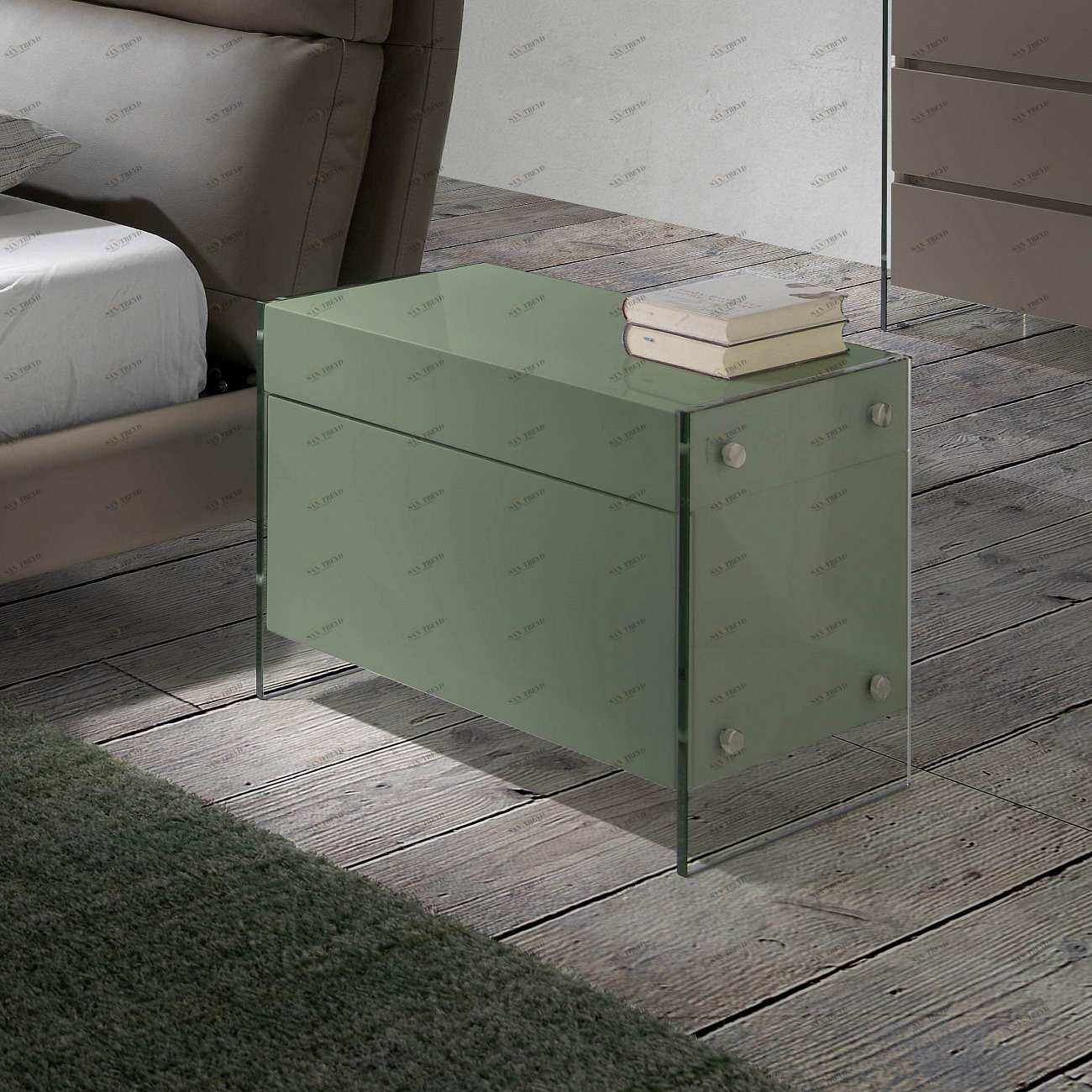 Тумбочка прикроватная зеленая Caracter от Angel Cerda ANGEL CERDA  241849 Зеленый 