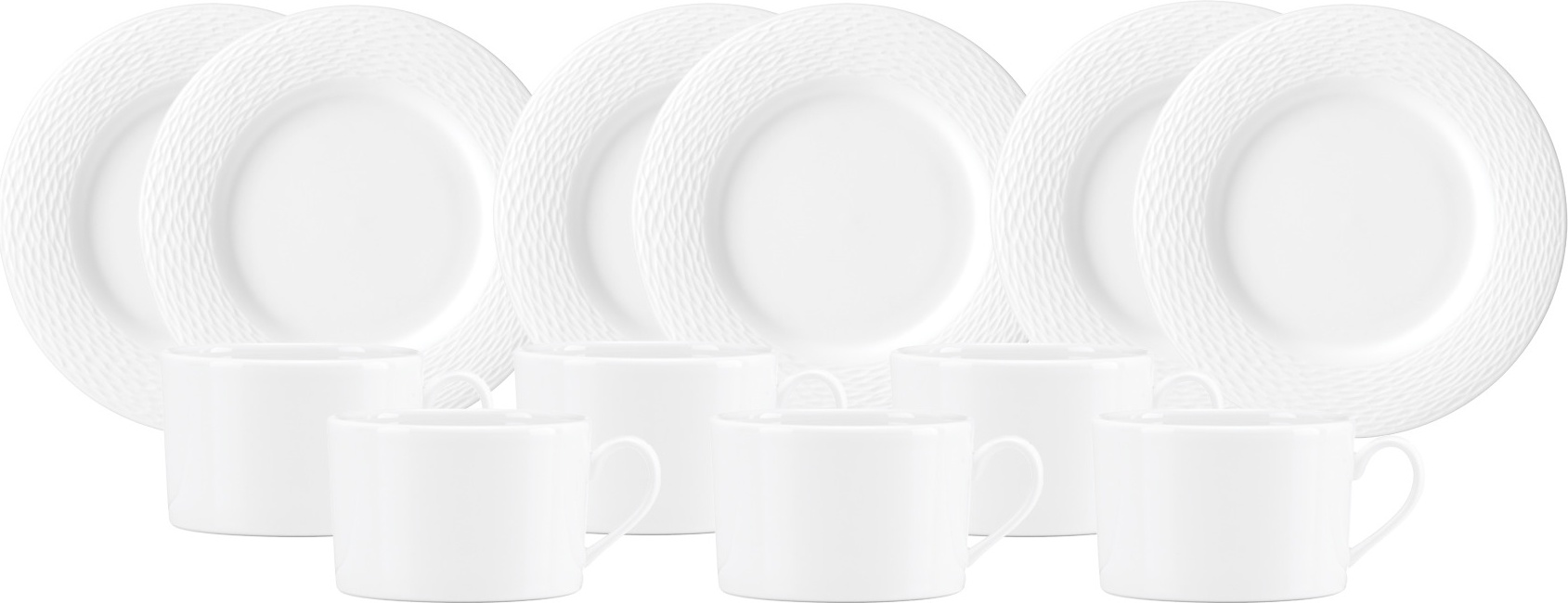 10662522 Lenox Набор из 6 чашек чайных с блюдцами Lenox "Текстура" 180мл Фарфор костяной 