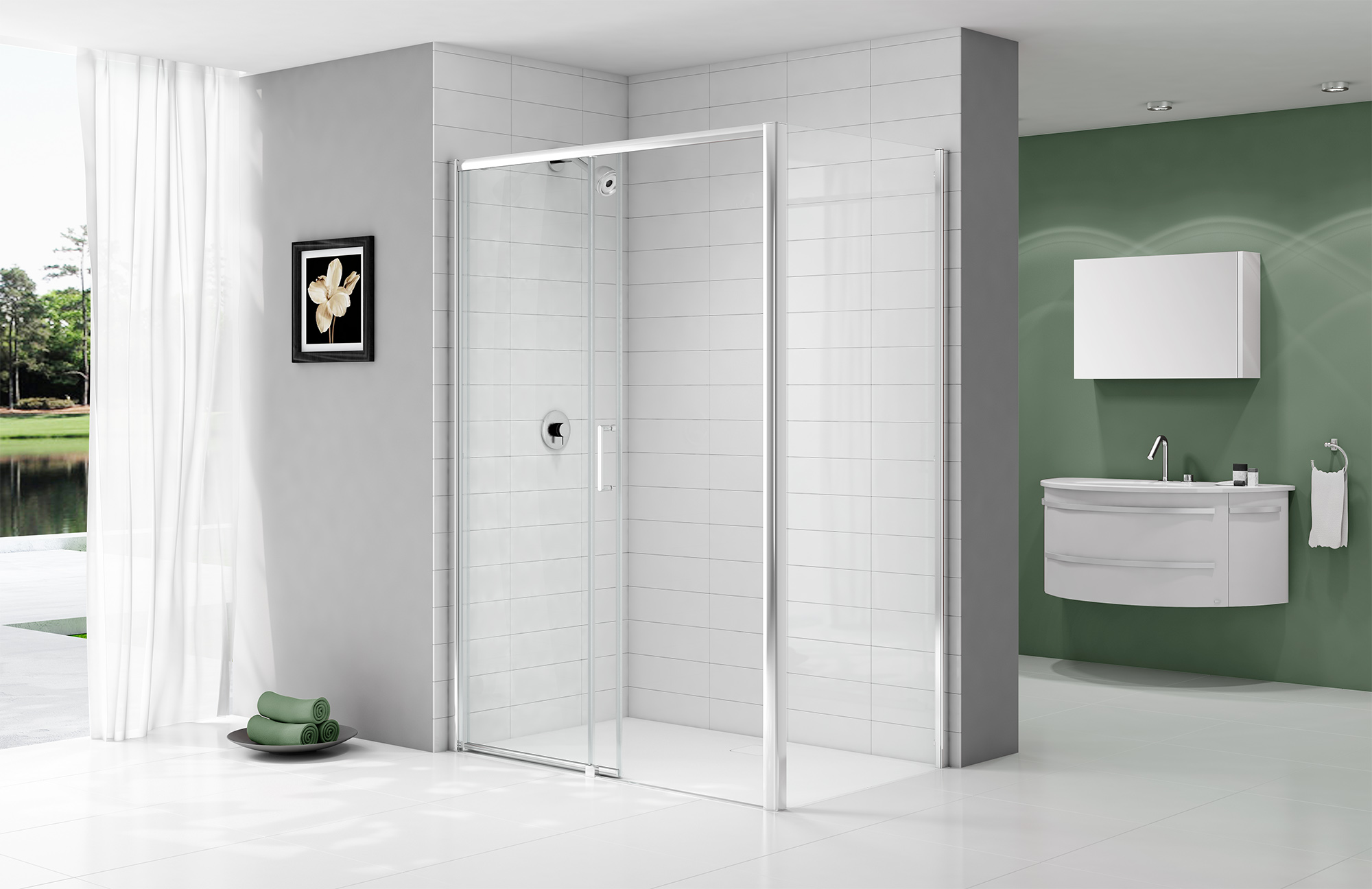 Дверь душевая для установки с боковой панелью A0303MH Merlyn Ionic Хромированный 