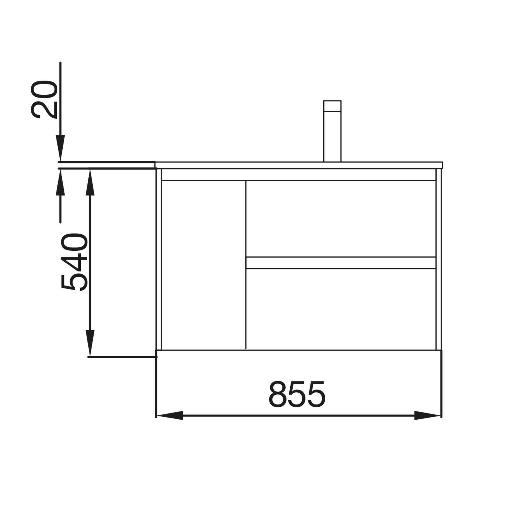 85065 SALGAR Мебель для умывальника NOJA 855 1 дверь левая ROBLE COLORADO + Раковина Дуб Каледония - Вид №2
