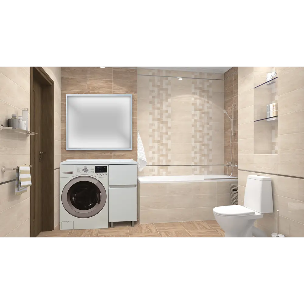 Тумба под раковину Mira на стиральную машину Mira 40 см цвет белый Santreyd STLM-2210382 - Вид №4