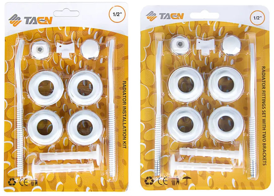 91022409 Комплект для подключения радиатора Taen 1"x1/2" с 2 кронштейнами STLM-0941954