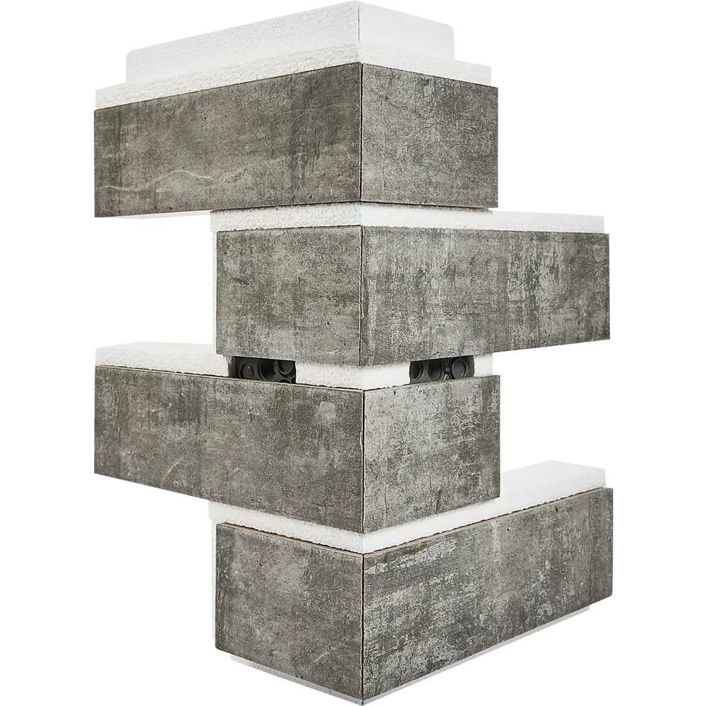 Термопанель наружный угол Мосстрой-31 Brick Wall серый 26x25x41x5 см STLM-2039151